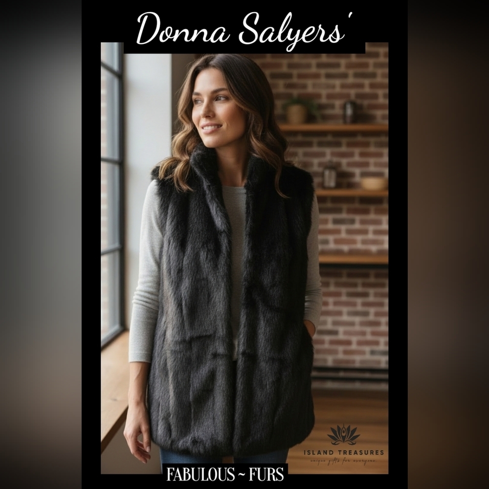Donna Salyers Signature Fabulous Furs Sz S High Pile Ultra Soft Blk Fully Lined